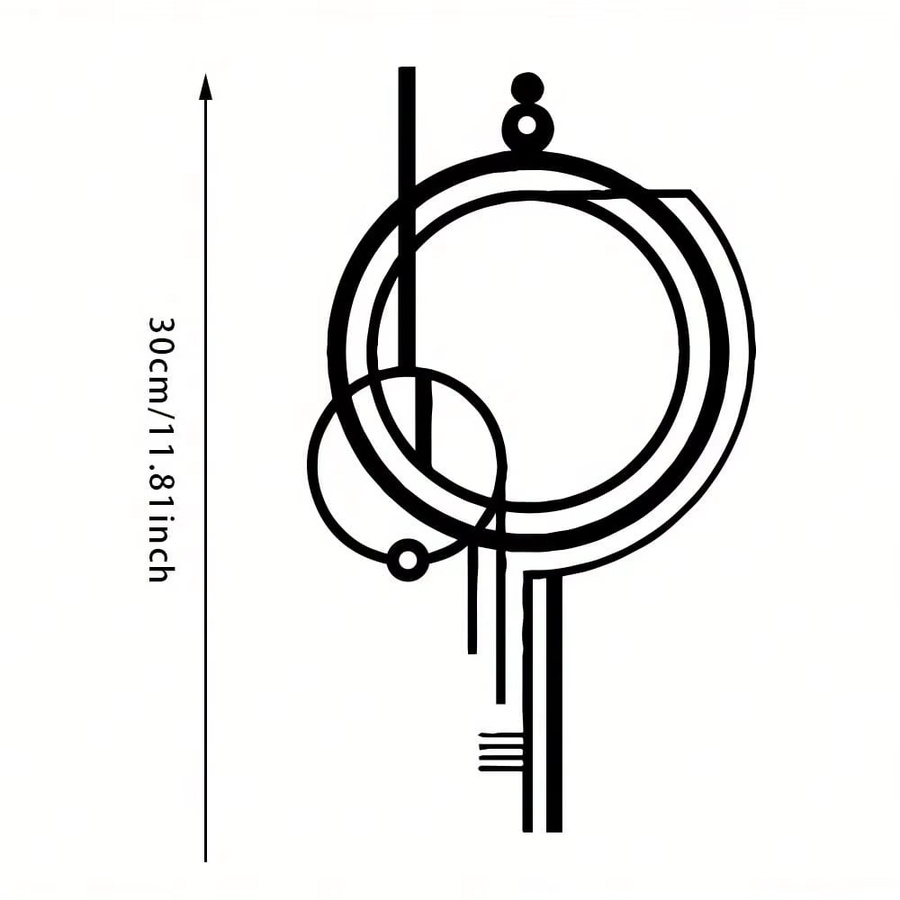 CIFBUY Abstrakte Metall-Wandkunst in Schwarz-Weiß, Minimalistische Geometrische Eisenkunst als Hängende Dekoration - Bild 2