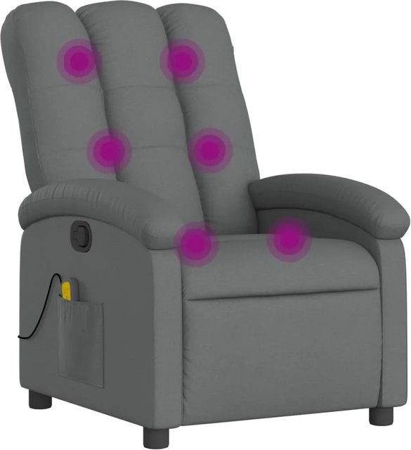 vidaXL Massagesessel Modell 4 in Dunkelgrau aus Samt mit Armlehnen - Bild 1