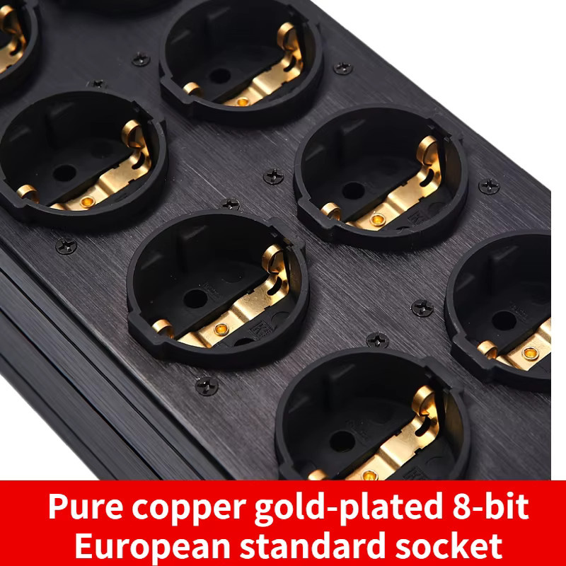 Pawalle TP80 Audio Power Conditioner mit Überspannungsschutz und EU-Steckdosenleiste in Schwarz - Bild 3