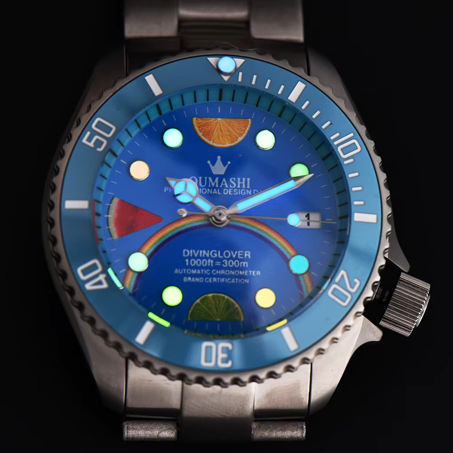 OUMASHI Armbanduhr Edelstahl, Automatik, 41 mm, Silber, Herren - Bild 3
