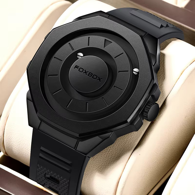 FOXBOX Armbanduhr Quarz, Silikon, Schwarz, Herren - Bild 4