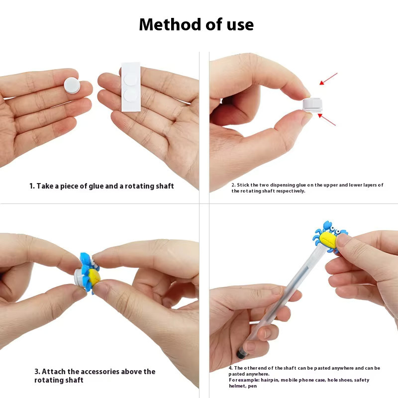 Meade DIY Cartoon Aufkleber Multicolour Drehbarer 3D Stereoskopischer Gyro Spielzeug Aufkleber für Kindergarten Belohnungen und Geschenke - Bild 1