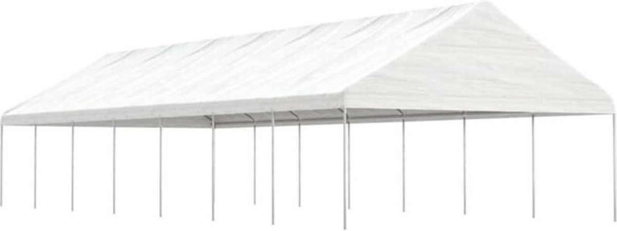Vidaxl Pavillon mit Dach in Weiß aus Polyethylen B/T/H: 15,61 x 5,88 x 3,75 m - Bild 1