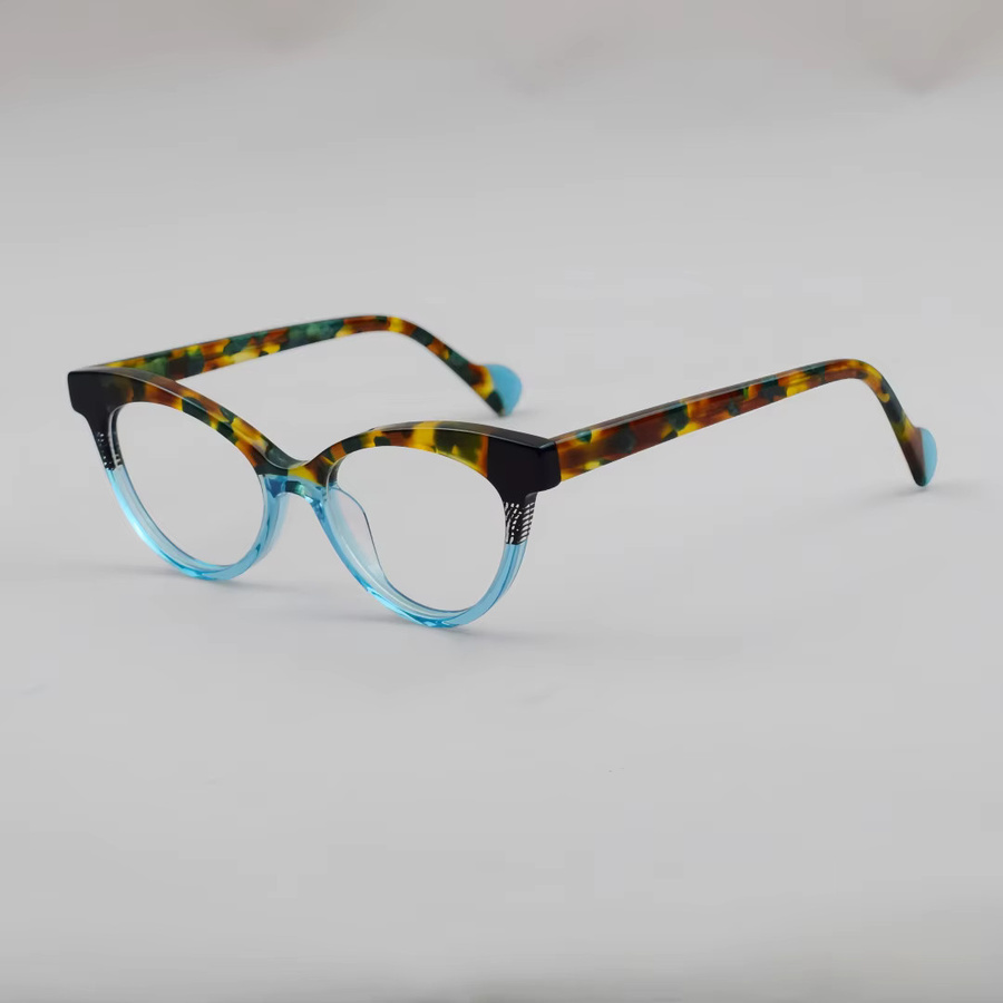 BETSION Lesebrille Cat-Eye, Acetat, Vollrand, Damen, Multicolour - Bild 2