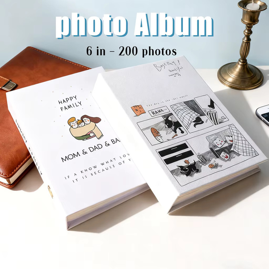 Weißes Cartoon-Papier-Fotoalbum für 200 Fotos im 6 Zoll Format - Bild 2
