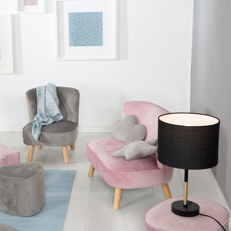 Roba Kindersofa gepolstert mit Samtstoff in Rosa Mauve - Bild 2