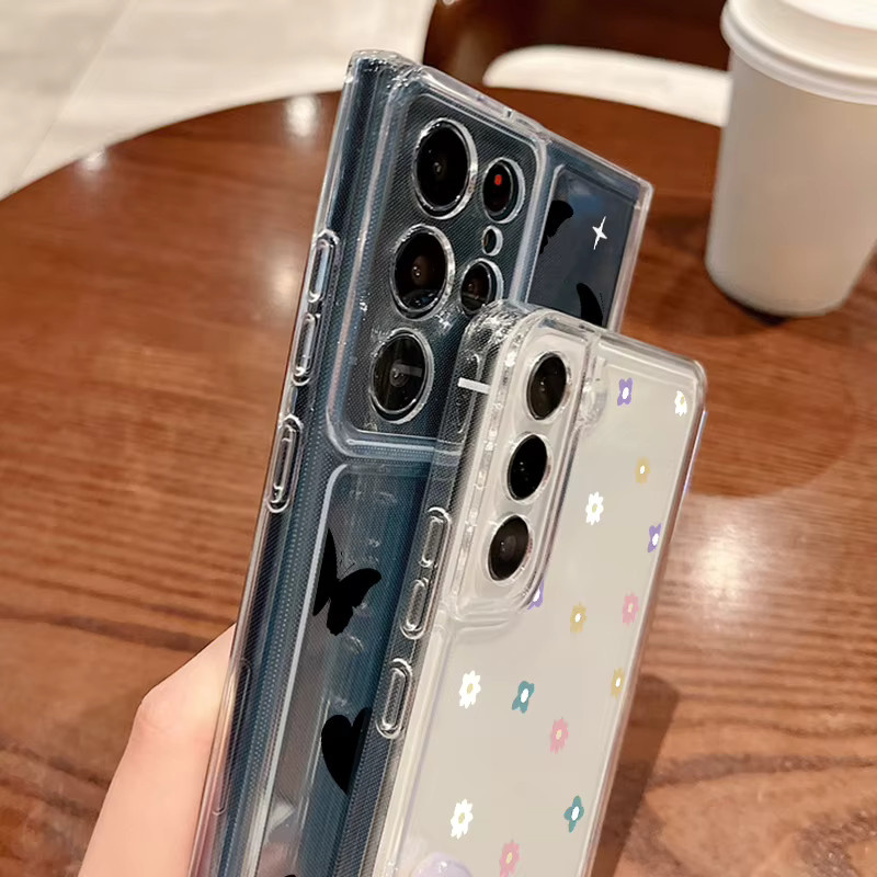 Transparente Silikon Schutzhülle mit Herz-Design für Samsung Galaxy S25 S24 S23 S22 Ultra und weitere Modelle - Bild 2