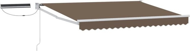 vidaXL Elektrische Ausziehbare Markise in Taupe aus Aluminium und Polyester mit B/H: 230 x 220 cm - Bild 1