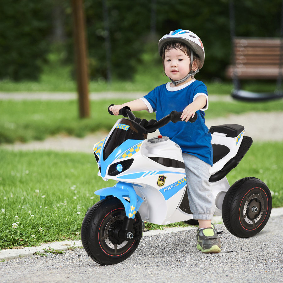 HOMCOM Rutschauto, Rennmotorrad-Design, mit Musik und Scheinwerfer, Blau, ab 1,5 Jahre - Bild 2