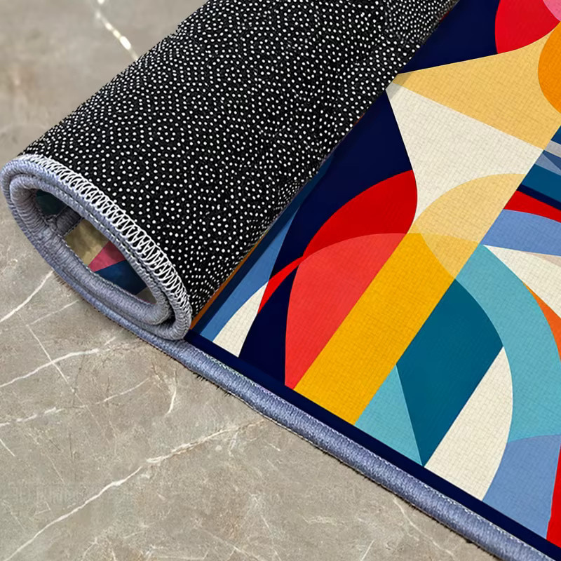VIKAMA Moderner geometrischer Teppich in Mehrfarbig, rutschfeste Bodenmatte für Wohnzimmer, Küche oder Home Office - Bild 6