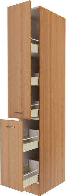 Flex-Well Classic Küchen-Apothekerschrank Nano in Buche, H: 200 cm, B: 30 cm, T: 57 cm - Bild 1