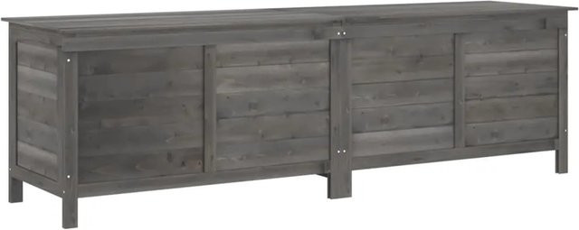 vidaXL Gartentruhe aus Massivholz Tanne in Anthrazit, B/T/H: 198,5 x 50 x 56,5 cm - Bild 1