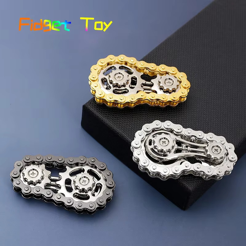 YuHaoHui Kettenrad Fingerspitze Gyroskop Fidget Spinner, Anti Stress, Metall - Bild 1