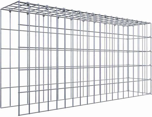 Gabiona C-Ring Anbaukorb Typ 4 in Silbergrau, B/H/T: 50 x 100 x 20 cm - Bild 1