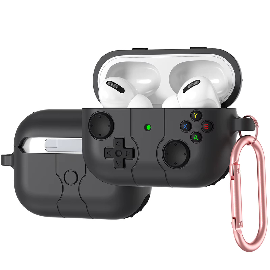 Stoßfeste Silikon-Kopfhörerhülle im niedlichen Cartoon-3D-Gamepad-Design für Apple AirPods 4, AirPods Pro und AirPods 3, Farbe: Schwarz - Bild 4