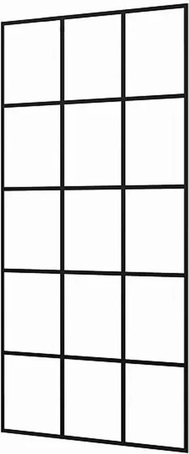Duschparadies Walk-in Duschwand mit Gittermuster aus Nano Glas in Schwarz, B: 87,7 cm, H: 200 cm - Bild 1
