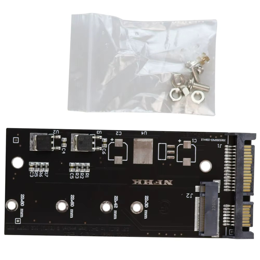 T.F.SKYWINDINTL M.2 NGFF auf SATA3 Festplatten-Adapterkarte, SSD-Adapter für 2,5 Zoll SATA, Schwarz - Bild 3