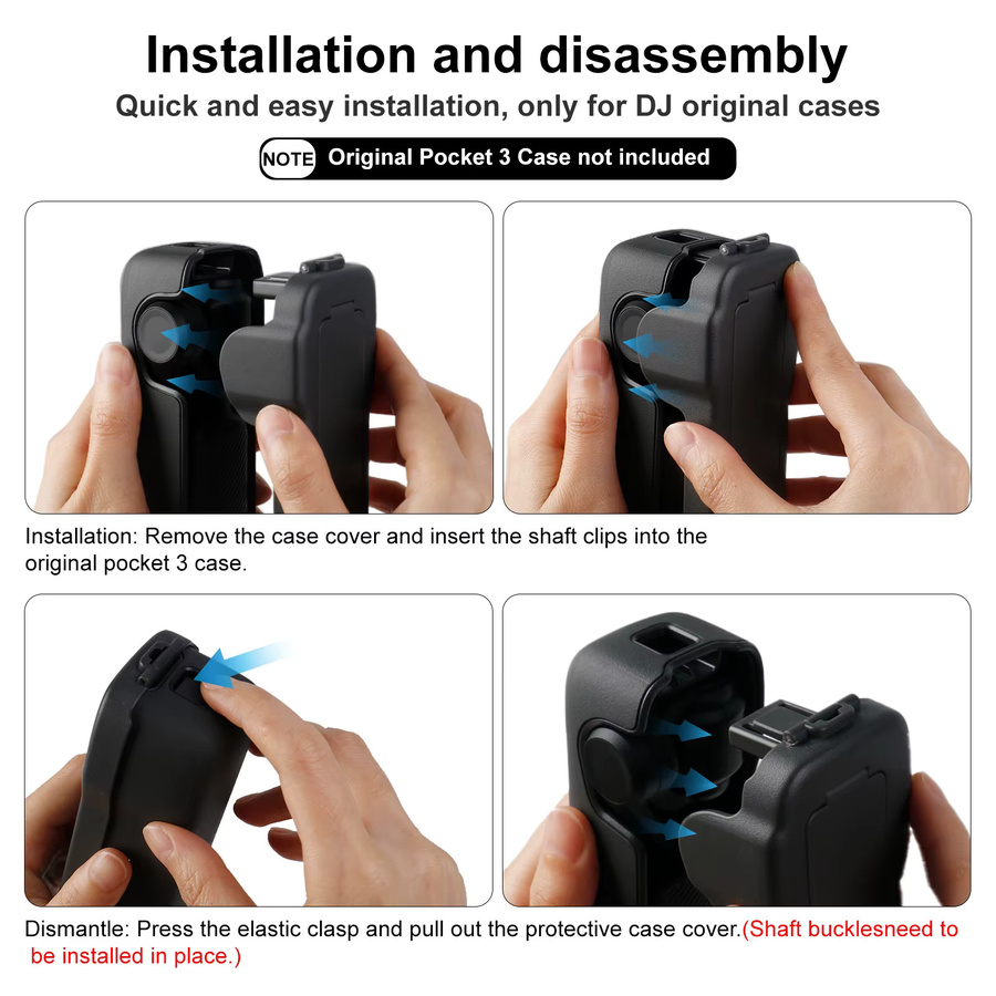 DJI Schutzhülle für OSMO Pocket 3 Klapphülle mit 4 Filterschlitzen und Elastikband in Schwarz - Bild 4