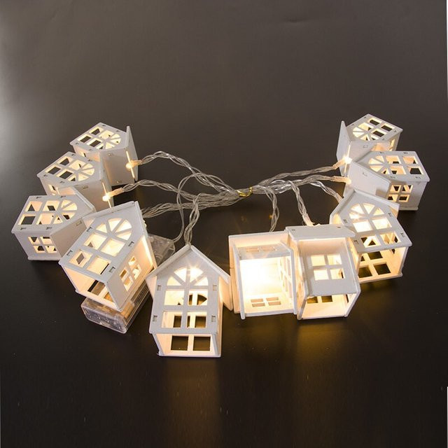 Cyuan LED Lichterkette aus Holz in Warmweiß für Weihnachtsdekoration und Partys, Länge: 2 m - Bild 1
