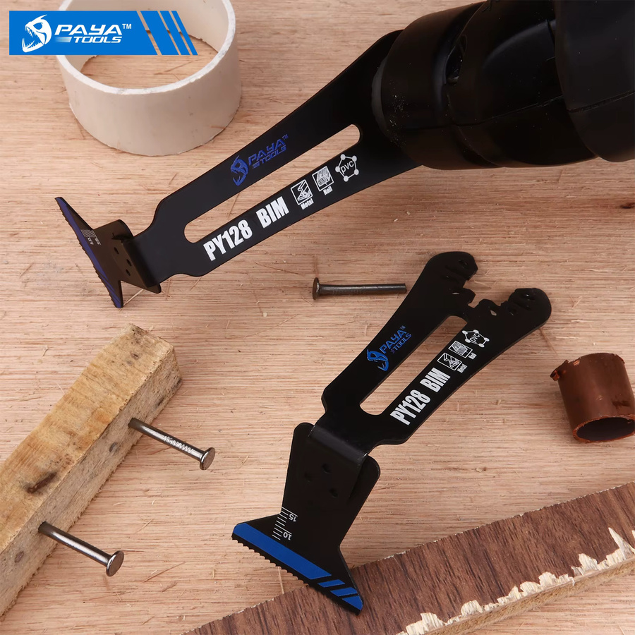 3-teiliges PAYA Oszillierende Multitool-Sägeblätter Set aus Bi-Metall HCS für Holz und Metall, Schwarz - Bild 4