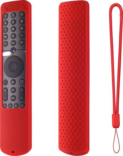 Xiaomi Silikon-Fernbedienungshülle in Anthrazit und Rot, weiche und stoßfeste Schutzhülle für Xiaomi TV XMPM-19 P1/P1E/Q1/Max 86/A2 und Mi Box - Bild 1
