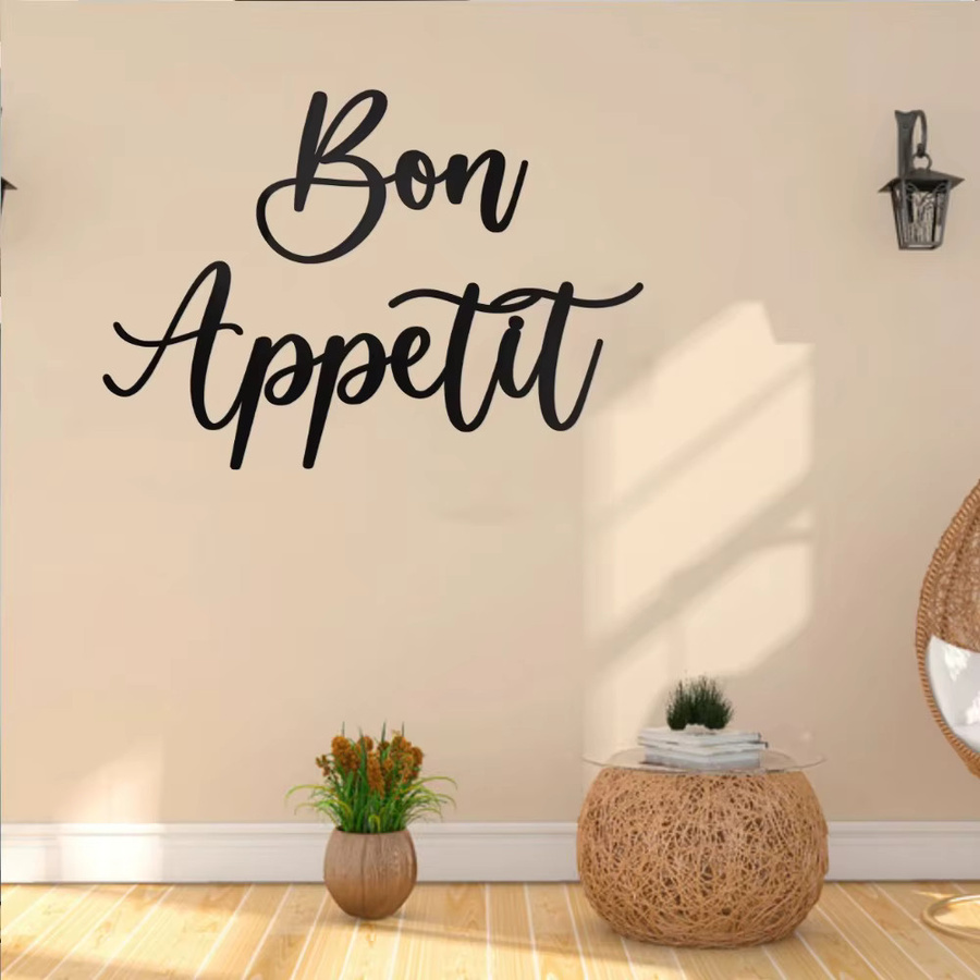 CIFBUY Bon Appetit Metall Wanddekoration in Schwarz für die moderne Küche - Bild 3