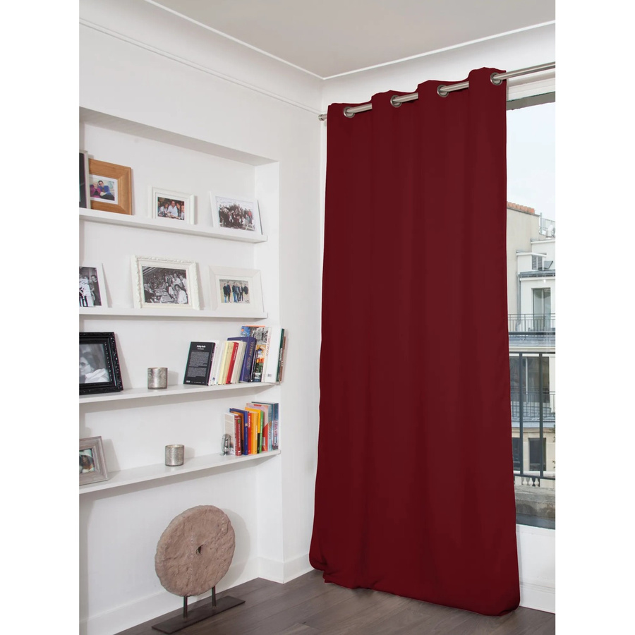 Moondream Wärmeschutzvorhang als Ösenschal in Granatrot, thermoisolierend und verdunkelnd, Höhe: 260 cm, Breite: 145 cm - Bild 2