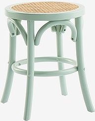 Jotex Hocker KOSTER aus Holz und Rattan in Grau und Grün, B/T/H: 45,5 x 35,5 x 35,5 cm - Bild 1