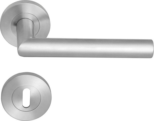MeinTürgriff Drückergarnitur Tortola aus Edelstahl in Silber Matt, B/H: 160 x 160 mm - Bild 1