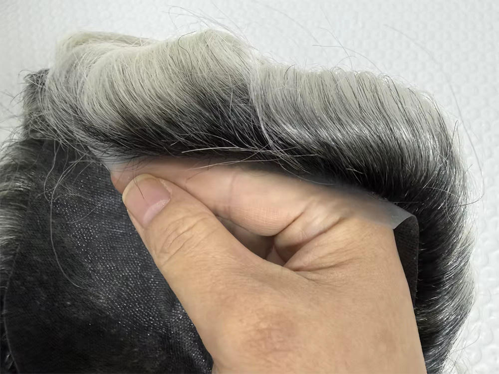 HDWIGS Herren-Toupet, Echthaar-Ersatzsystem, Voll-PU - Bild 2