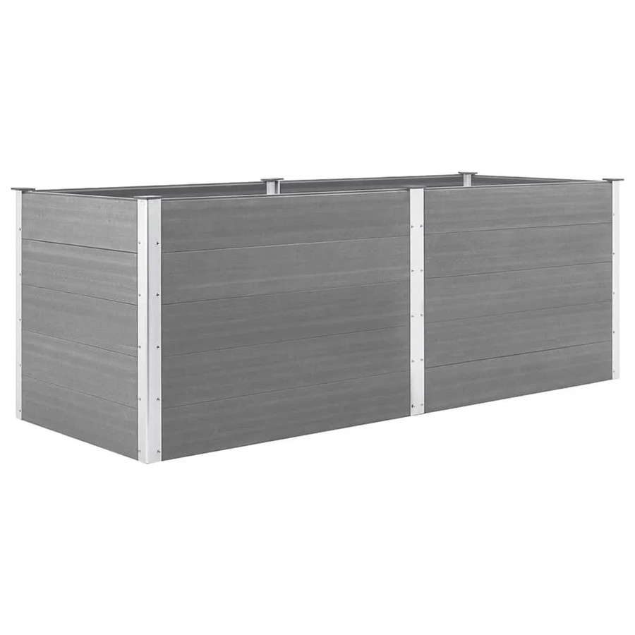 vidaXL Garten-Hochbeet aus WPC und Stahl in Grau, B: 250 cm, T: 100 cm, H: 91 cm - Bild 2