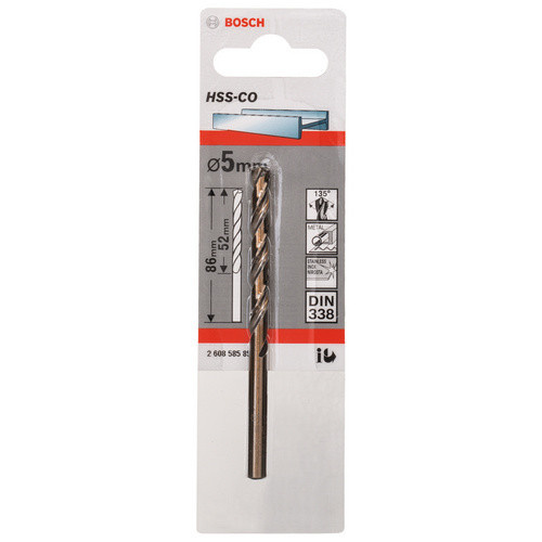 Bosch HSS-Co Metallbohrer in Blau und Silber, Durchmesser: 5,0 mm - Bild 2