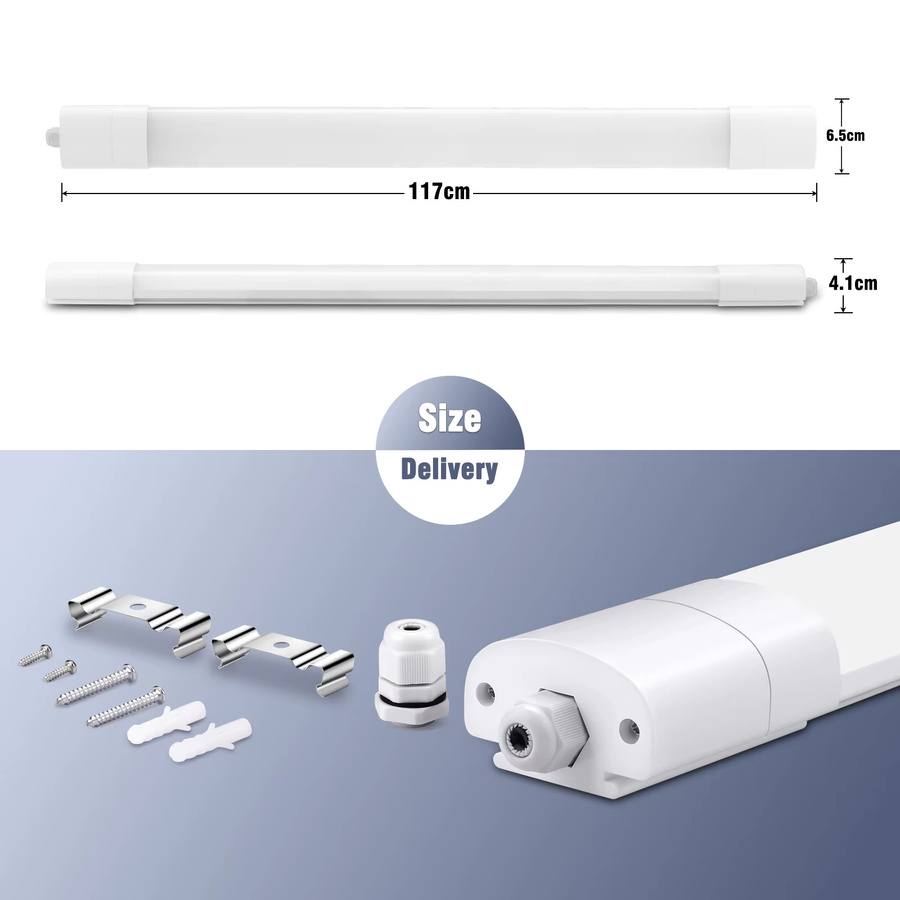 Oraymin 5er-Pack LED-Deckenleuchten, 36W, 3960LM, 4000K Neutralweiß, verkettbare Leuchten, Länge: 120 cm - Bild 4