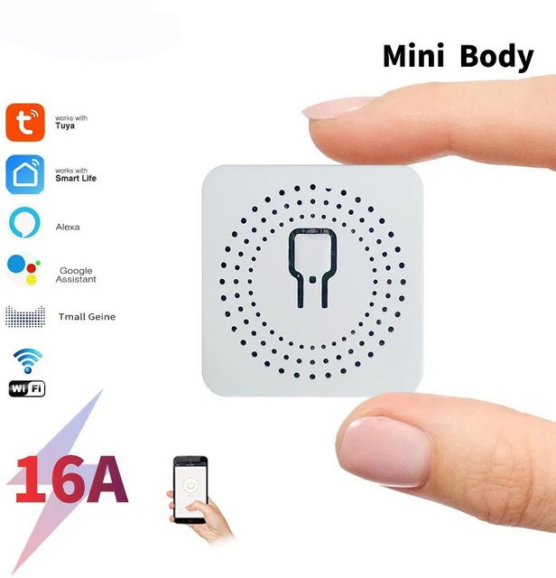 Tuya Smart Life WLAN Smart Switch in Weiß mit Sprachsteuerung für Alexa und Google Assistant zur LED-Beleuchtung als drahtloses Wandpanel-Modul - Bild 1