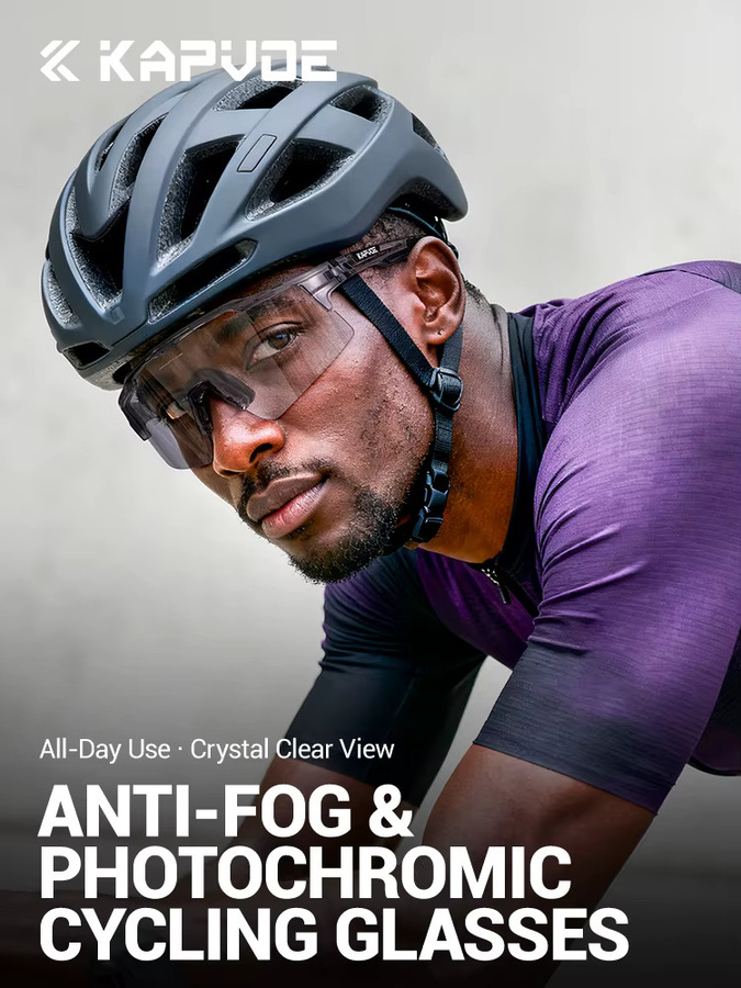 KAPVOE Sportsonnenbrille, Photochrome, Männer, Purple, Kunststoff - Bild 4