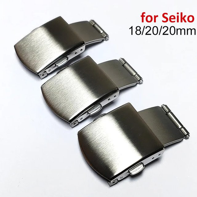 Seiko Uhrenarmband Edelstahl, Silber, Doppel-Klappverschluss, Unisex - Bild 1