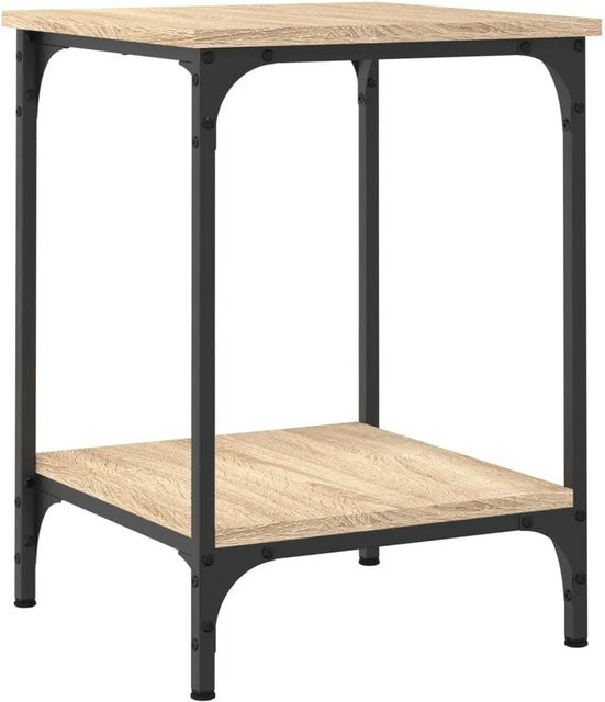 vidaXL Couchtisch Sonoma Eiche in Braun aus Holzwerkstoff und Eisen, B/T/H: 40 x 40 x 55 cm - Bild 1
