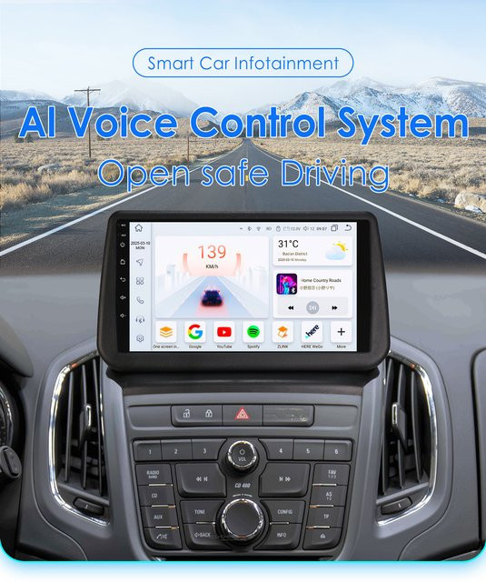 OSSURET Android 14 Multimedia-Radio für Opel Zafira C mit Carplay, Android Auto, GPS und 360-Grad-Kamera Unterstützung in Schwarz - Bild 1