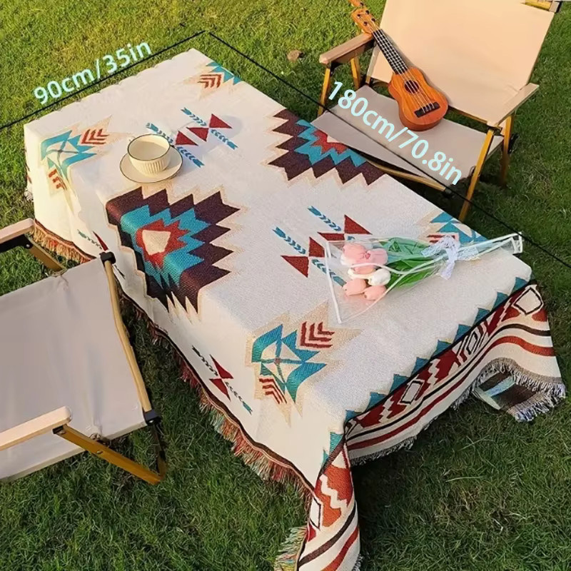 Feuchtigkeitsbeständige Outdoor-Picknickdecke im Bohemian-Design, Mehrfarbig, 180 x 90 cm - Bild 5