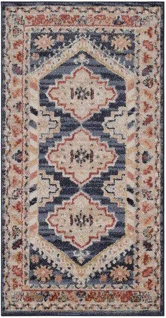 Vercai Rugs Teppich Florence Medaillon in Marineblau und Beige, B: 80 cm, L: 150 cm - Bild 1