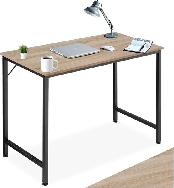 tectake Schreibtisch Jenkins Industrial Style in Braun mit Eiche Sonoma Optik, B/T/H: 100 x 50 x 75,5 cm - Bild 1