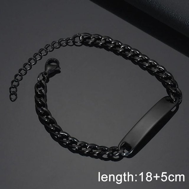 Letdiffery Armband, Edelstahl, Schwarz, Unisex - Bild 1