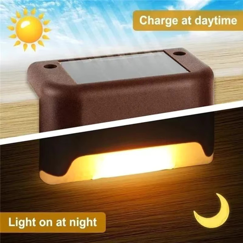 ESMARTER 12er-Pack Solar-LED-Stufenleuchten für Außenbereich, wasserdichte Solar-Deckleuchten in Warmweiß für Treppen, Geländer, Zaun und Terrasse - Bild 3
