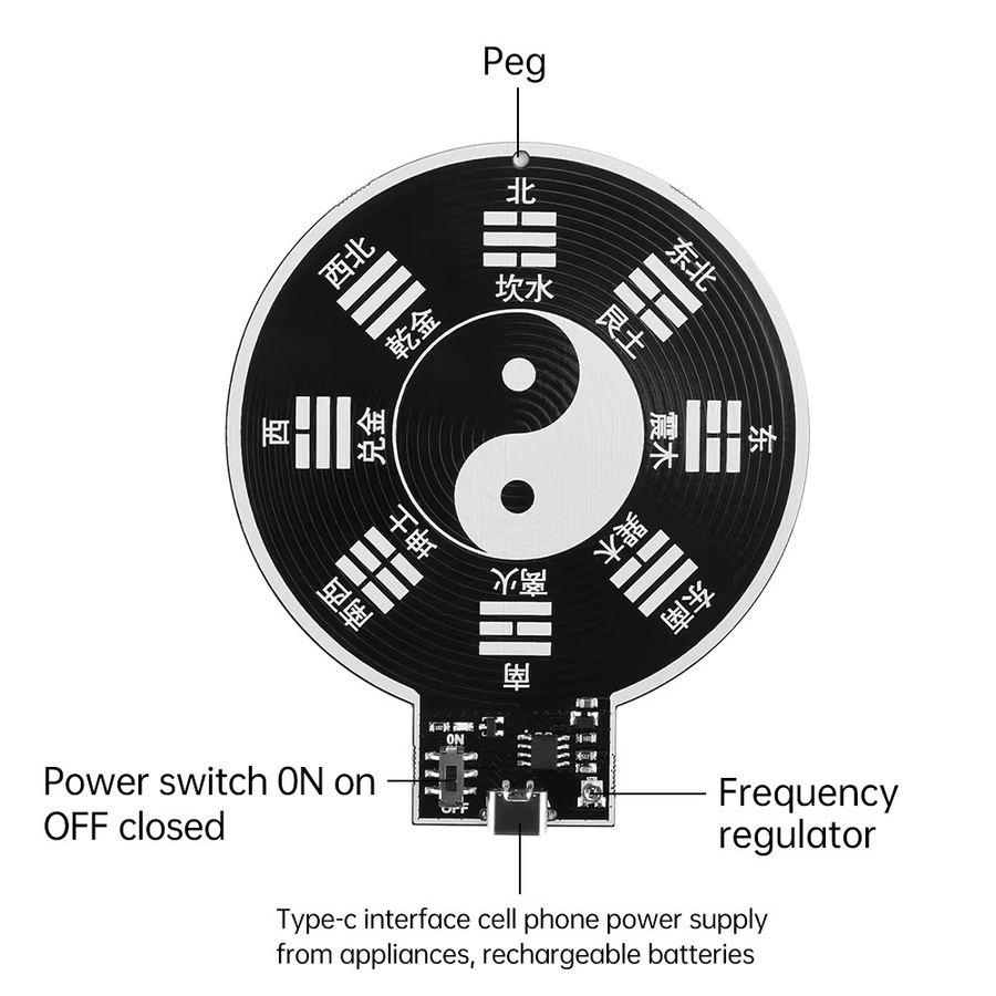 Gaqqee Schumann-Wellen-Signalgenerator 7,83Hz Ultraniederfrequenz-Pulssignalgenerator mit TYPE-C-Anschluss, Schwarz - Bild 2