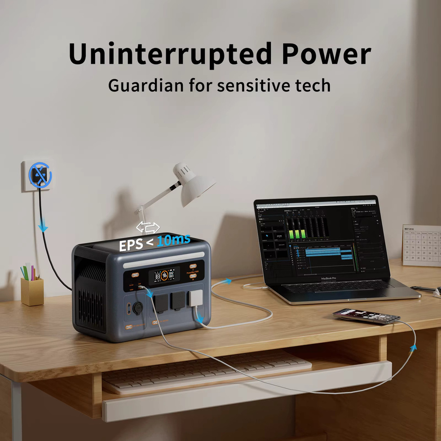 OSCAL Power Max 1800SE Tragbare Powerstation 1800W mit 1024Wh LiFePO4-Akku und Solarpanel für Outdoor-Camping - Bild 3