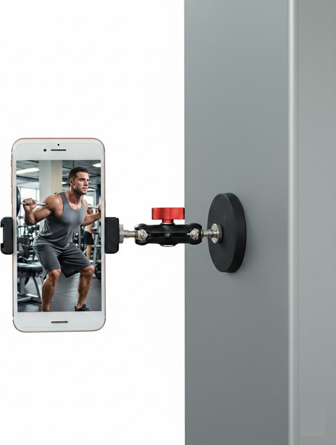 ERIKOLE Magnetische Smartphone Halterung in Schwarz für Gym und Stativ mit starken Magneten für iPhone, Samsung und Xiaomi - Bild 1