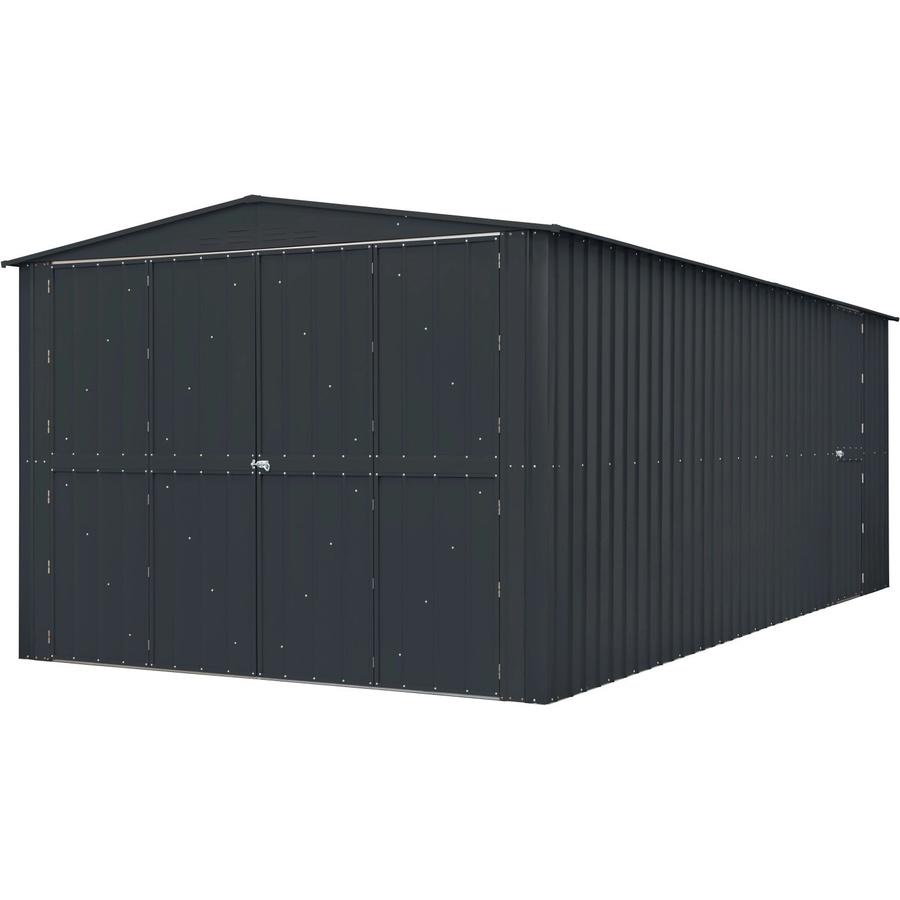 Globel Gerätehaus Parker 1015 aus Metall in Anthrazit mit Satteldach, Breite: 465 cm, Tiefe: 308 cm, Höhe: 224,6 cm - Bild 2