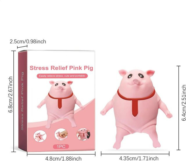 A Family Of Home Textiles Rosa Schwein Quetschspielzeug, 1-teiliges Set - Bild 1