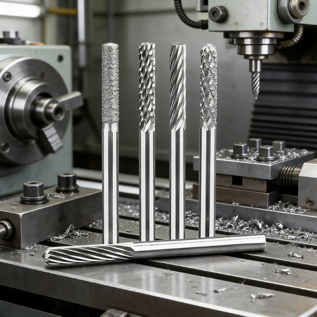 Wolf Wolframkarbid-Rotationsfeile mit 3 mm Schaft, Hartmetall-Rotationsfräser und Schleifkopf in Silber - Bild 1