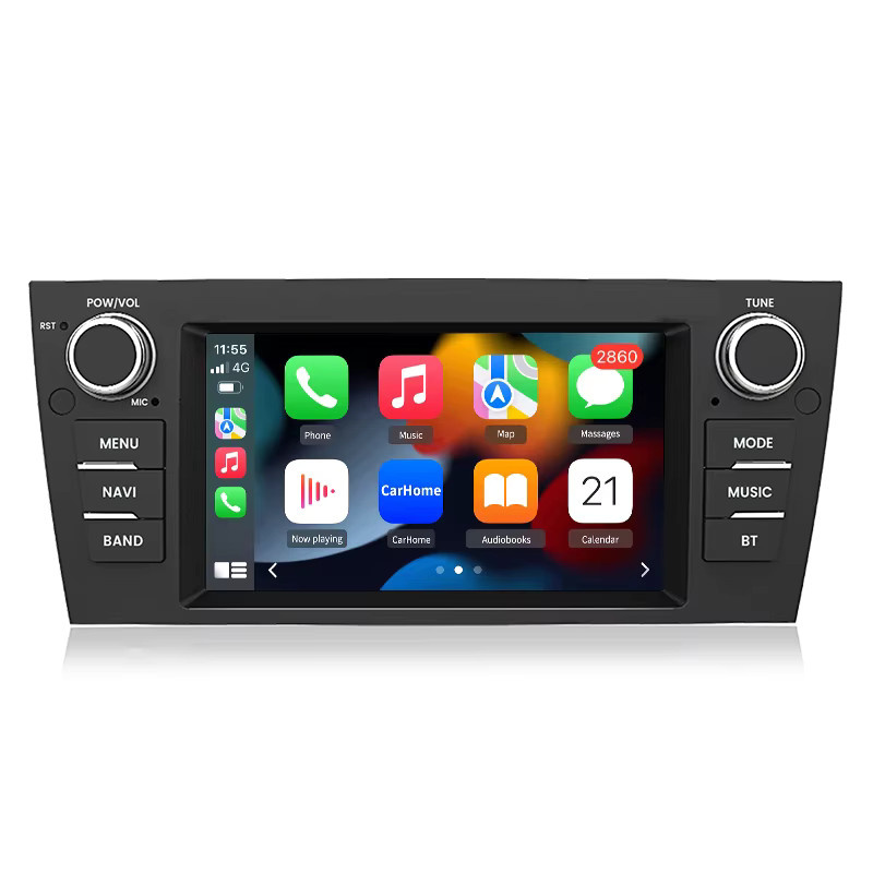 Junsun Wireless CarPlay und Android Auto Autoradio für BMW E90 E91 E92 E93 (2005-2011) mit 7 Zoll Display, GPS, WiFi und 4G in Schwarz - Bild 4